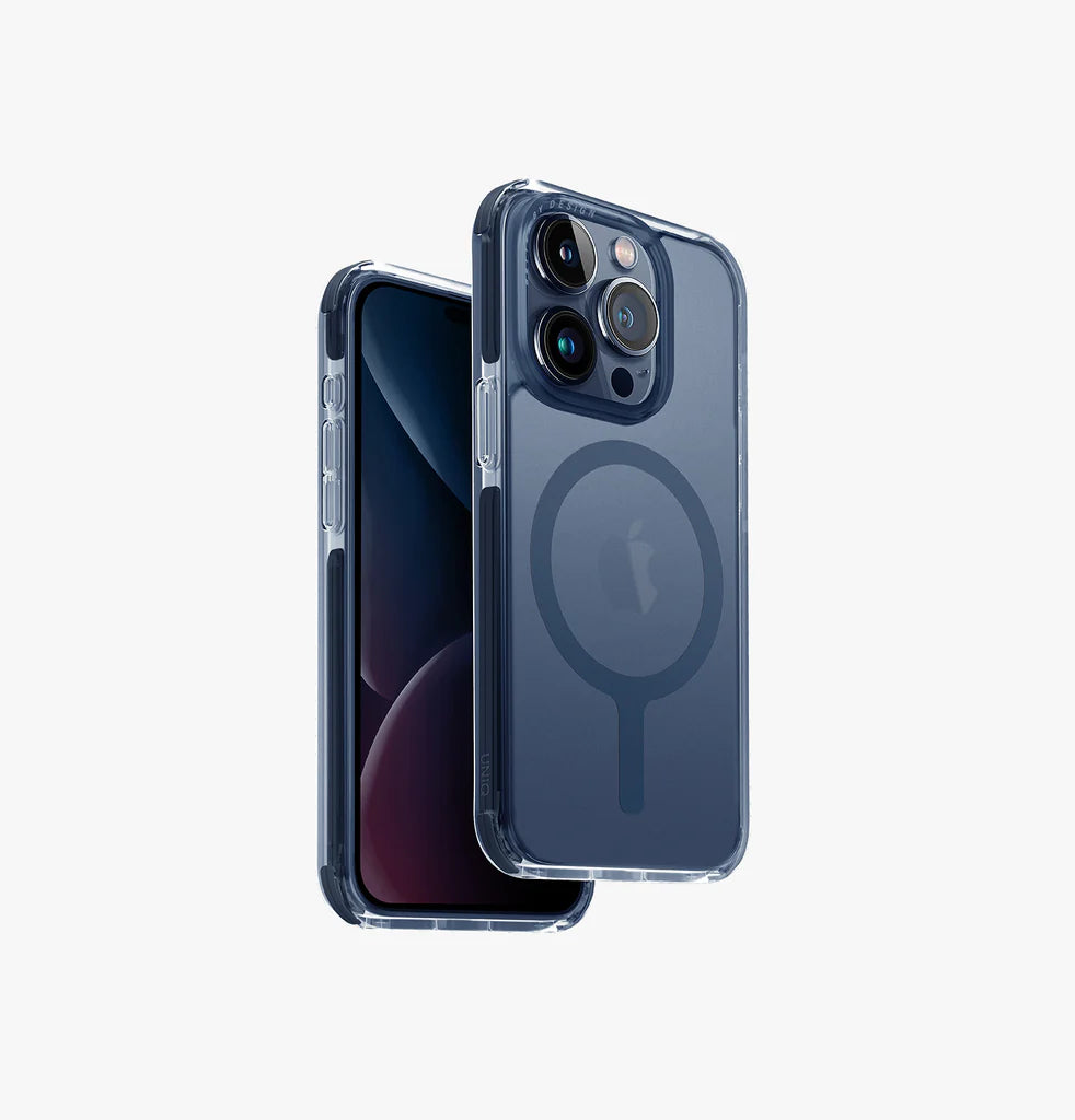 UNIQ HYBRID IPHONE PRO 2023 6.1 MAGCLICK CHARGING COMBAT AF - SMOKE BLUE SMOKE BLUE