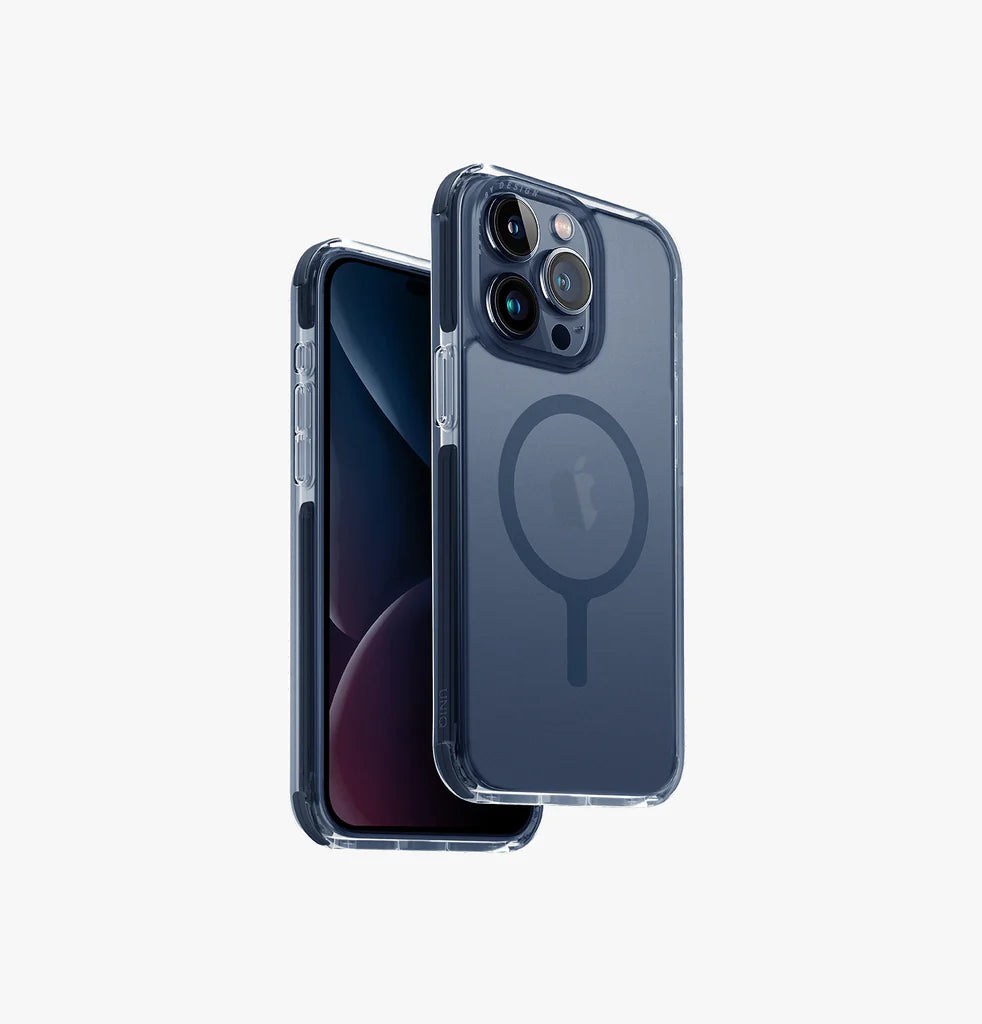 UNIQ HYBRID IPHONE PRO 2023 6.7 MAGCLICK CHARGING COMBAT AF - SMOKE BLUE SMOKE BLUE