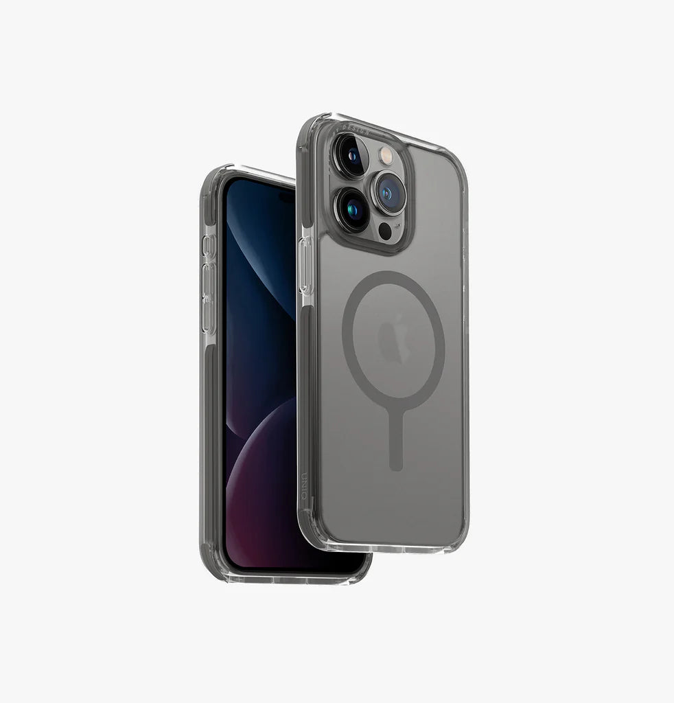 Uniq Hybrid iPhone 15 Pro Max Mag Click Charging Combat AF Frost Grey