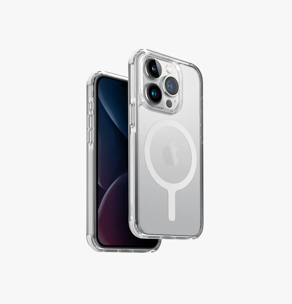 Uniq Hybrid iPhone 15 Pro Mag Click Charging Combat AF White