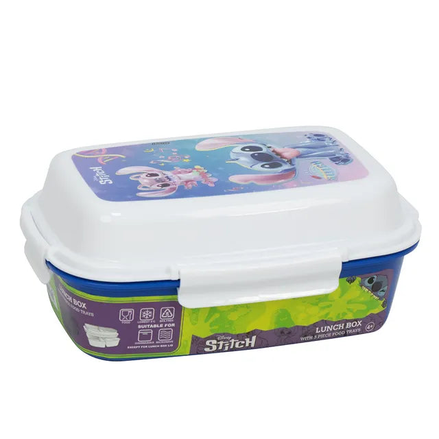 Stitch  Lunch Box With 4 Clip Closures  & 4 Trays 4404Dsh
