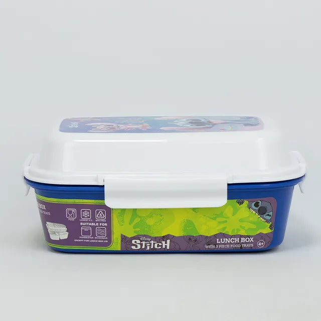 Stitch  Lunch Box With 4 Clip Closures  & 4 Trays 4404Dsh