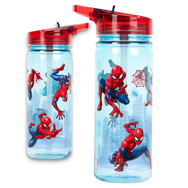 Fringoo Plastic Bottle w/ Straw- Spiderman