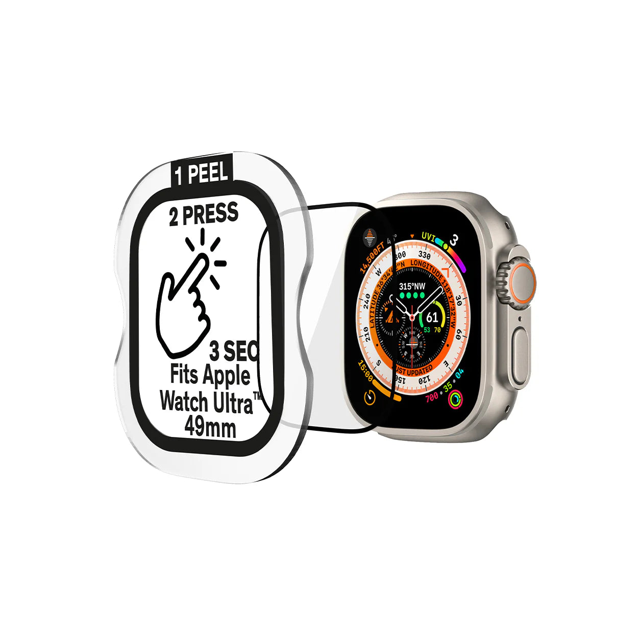 BAYKRON Tempered Glass Shield for Apple Watch Ultra™ 49mm