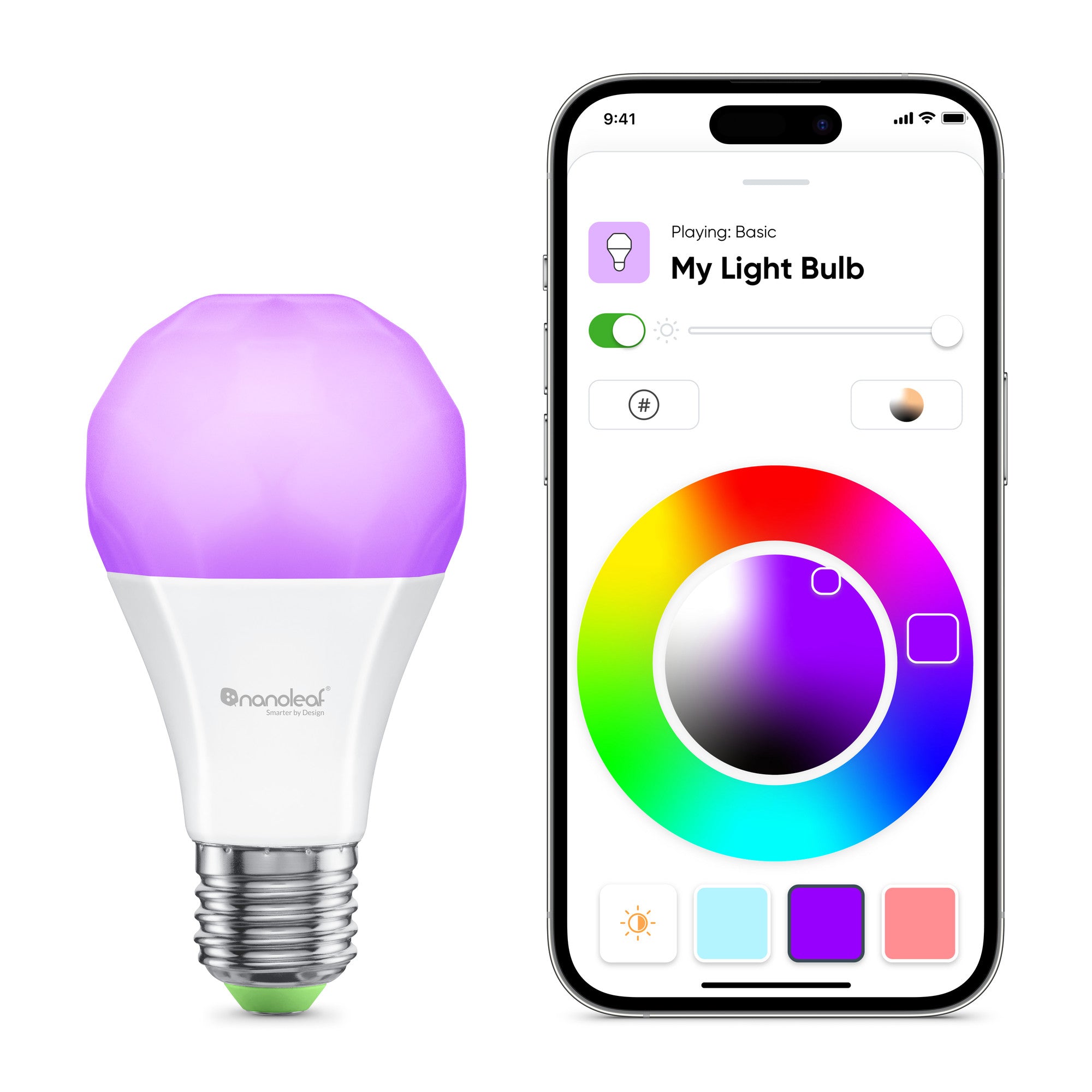 Nanoleaf Essentials Matter لمبة ذكية E27 - 800 لومن - أبيض - 2700K-6500K - 220V/240V - مجموعة 3 قطع