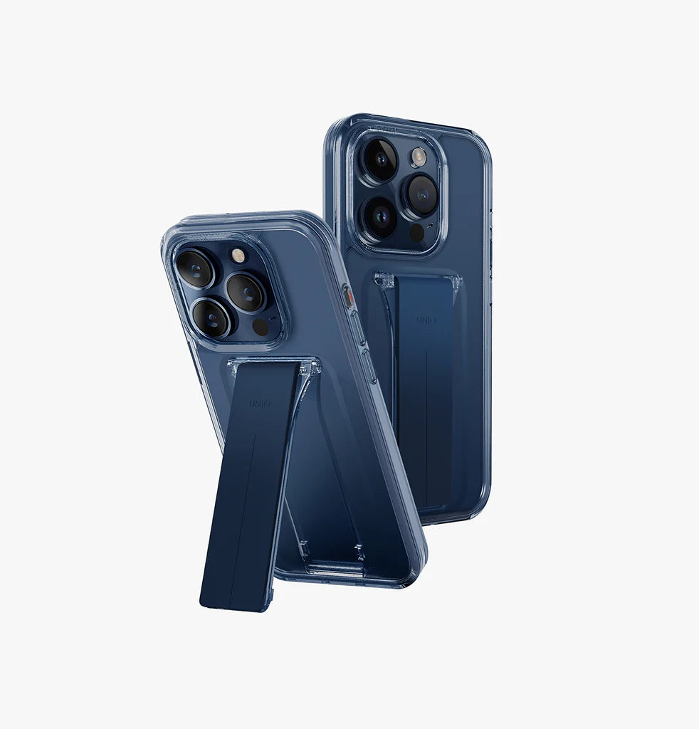 UNIQ HYBRID IPHONE PRO 2023 6.1 HELDRO MOUNT WITH STAND - Ultramarine Deep Blue