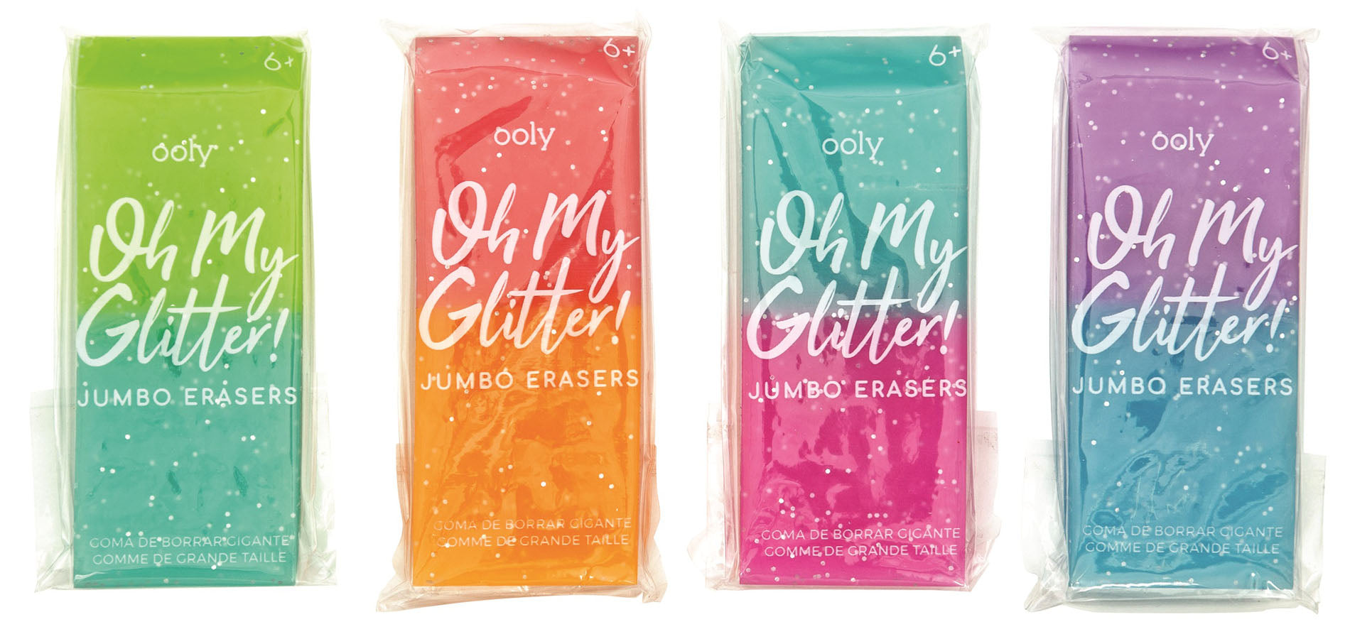 Ooly Oh My Glitter Erasers Display Of 12
