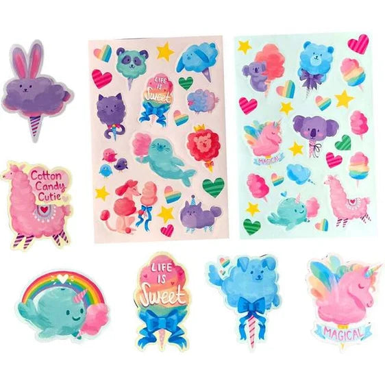 Ooly Stickiville Stickers: Fluffy Cotton Candy Scented 2 Sheets