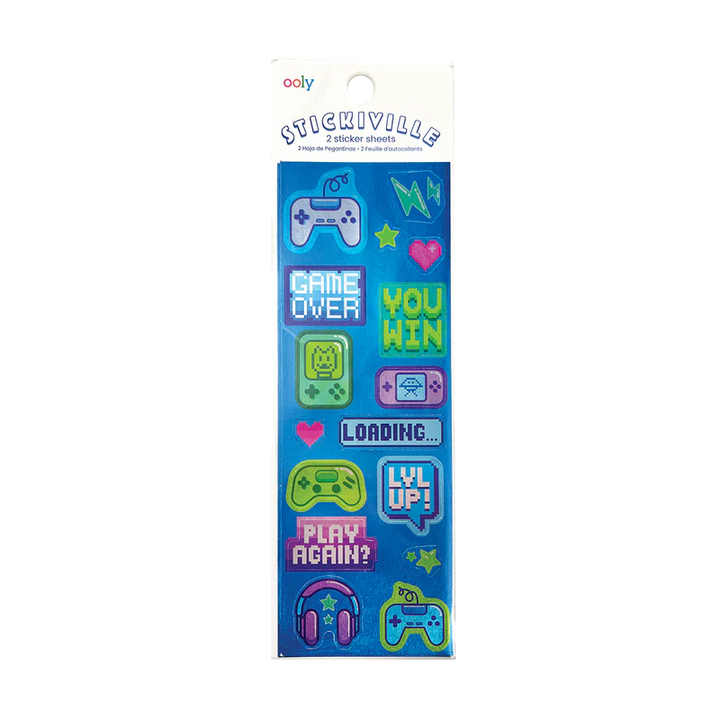 Ooly Stickiville Stickers: Pixel Gamer Skinny 2 Sheets
