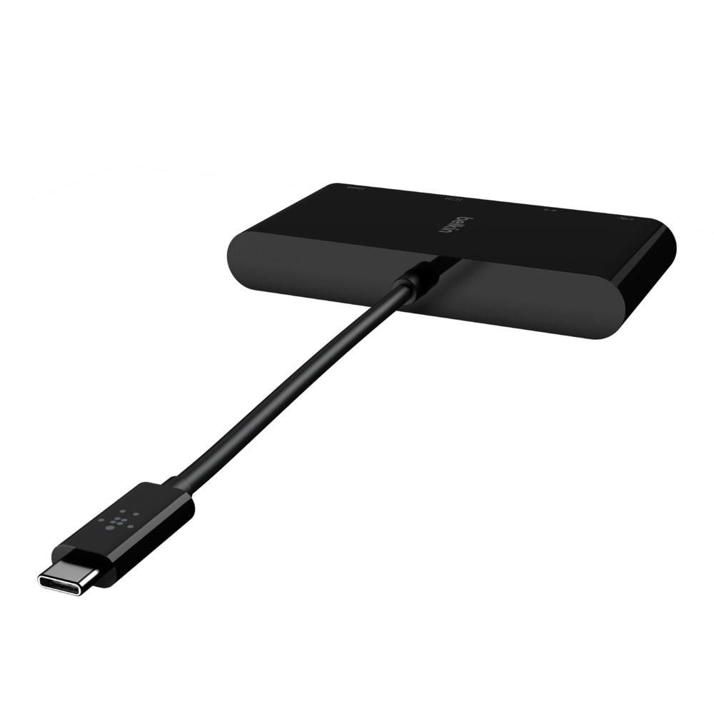 بيلكين - محور 4 في 1 - USB-C إلى (1 إيثرنت 1 HDMI 1 VGA 1 USB-A) - أسود