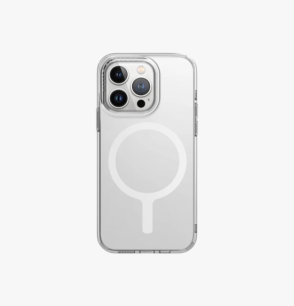 UNIQ HYBRID IPHONE PRO 2023 6.1 MAGCLICK CHARGING LIFEPRO XTREME AF - DOVE FROST CLEAR