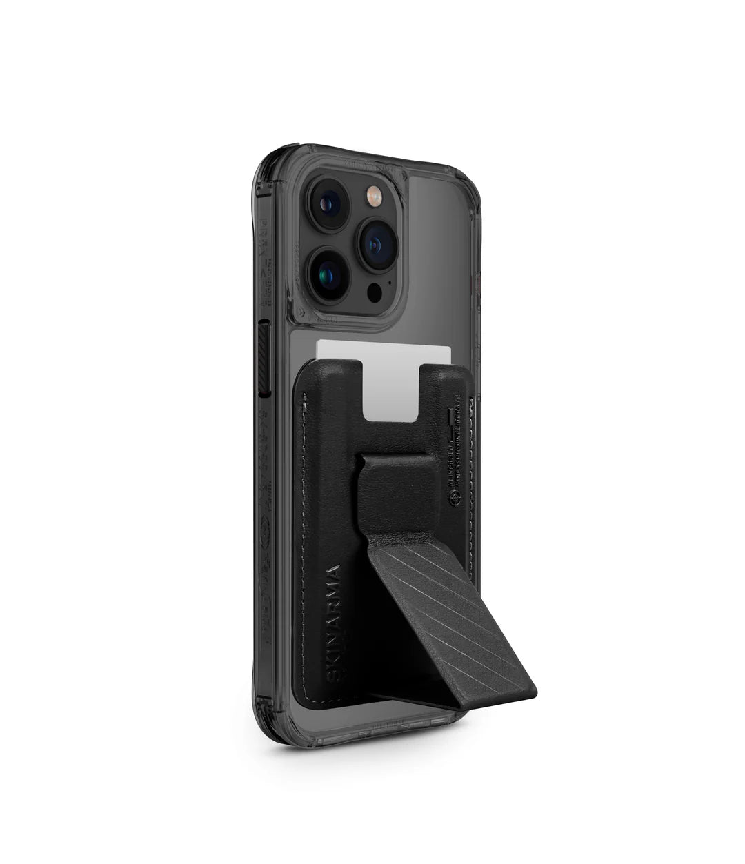 Skinarma iPhone 15 Pro 6.1 saido mag-charge + kado magnetic cardholder (bundle pack) Black