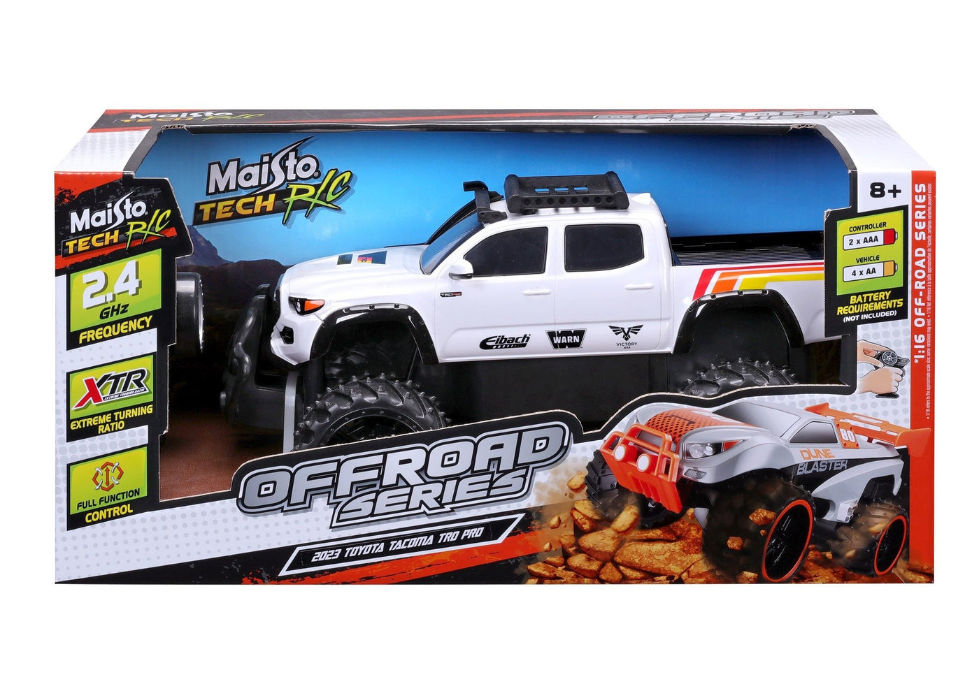 Maisto 1:16 Off Road - 2023 Toyota Tacoma White Trd Pro - 2.4 Ghz