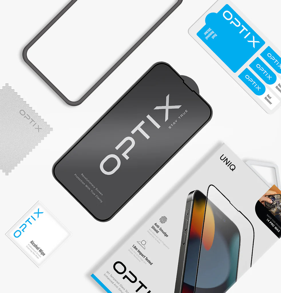 واقي شاشة زجاجي غير لامع لـ iPhone 14 من Uniq Optix