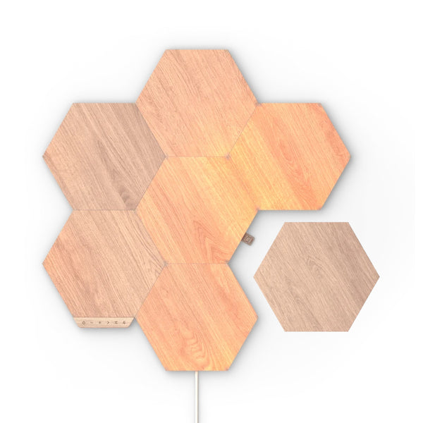 Nanoleaf Elements Hexagons مجموعة البداية (7 قطع) - خشب البتولا - الاتحاد الأوروبي/المملكة المتحدة