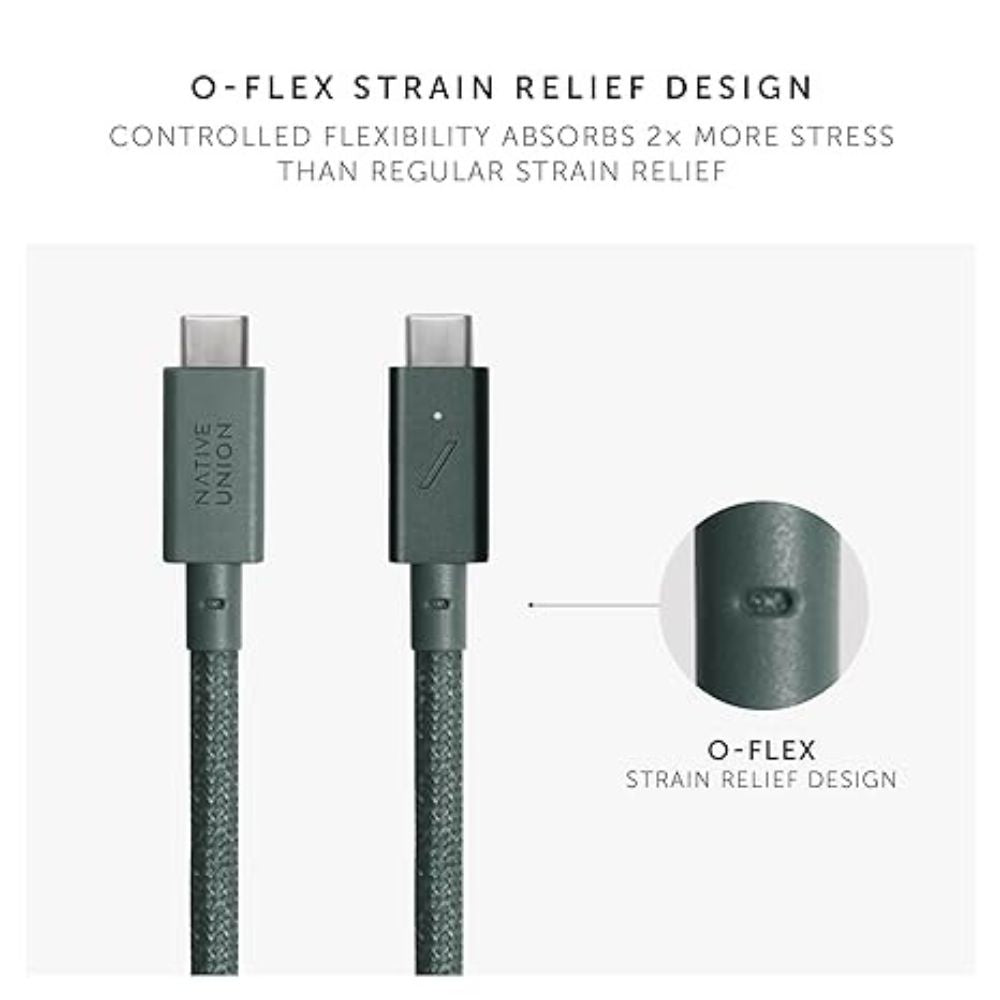 Native Union Belt Cable Type C C Pro 2.4M 240W Slate Green