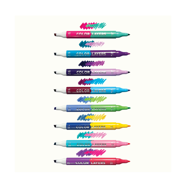 Ooly Color Layers Double Ended Layering Markers Set Of 8 16