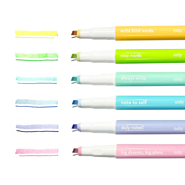 Ooly Noted 2 In 1 Micro Fine Tip Pen & Highlighter Set Of 6