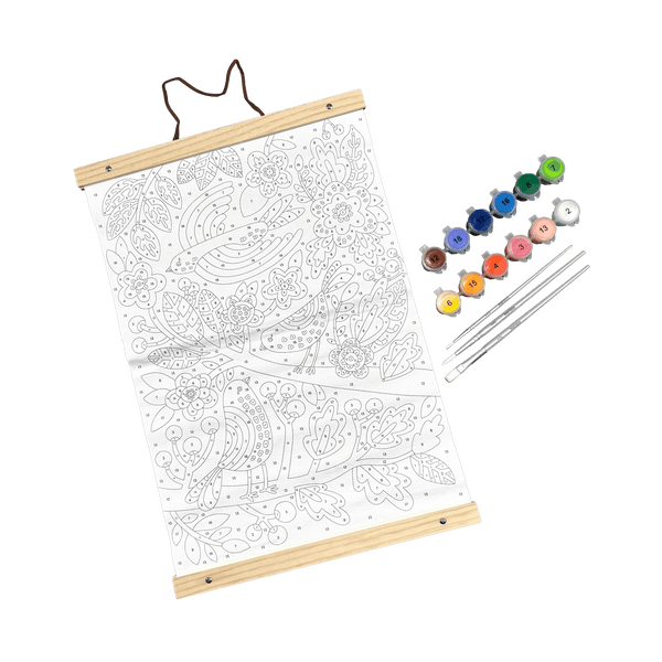 Ooly Paintology Paint By Number Canvas Kit Blue Birds 25 Pcs