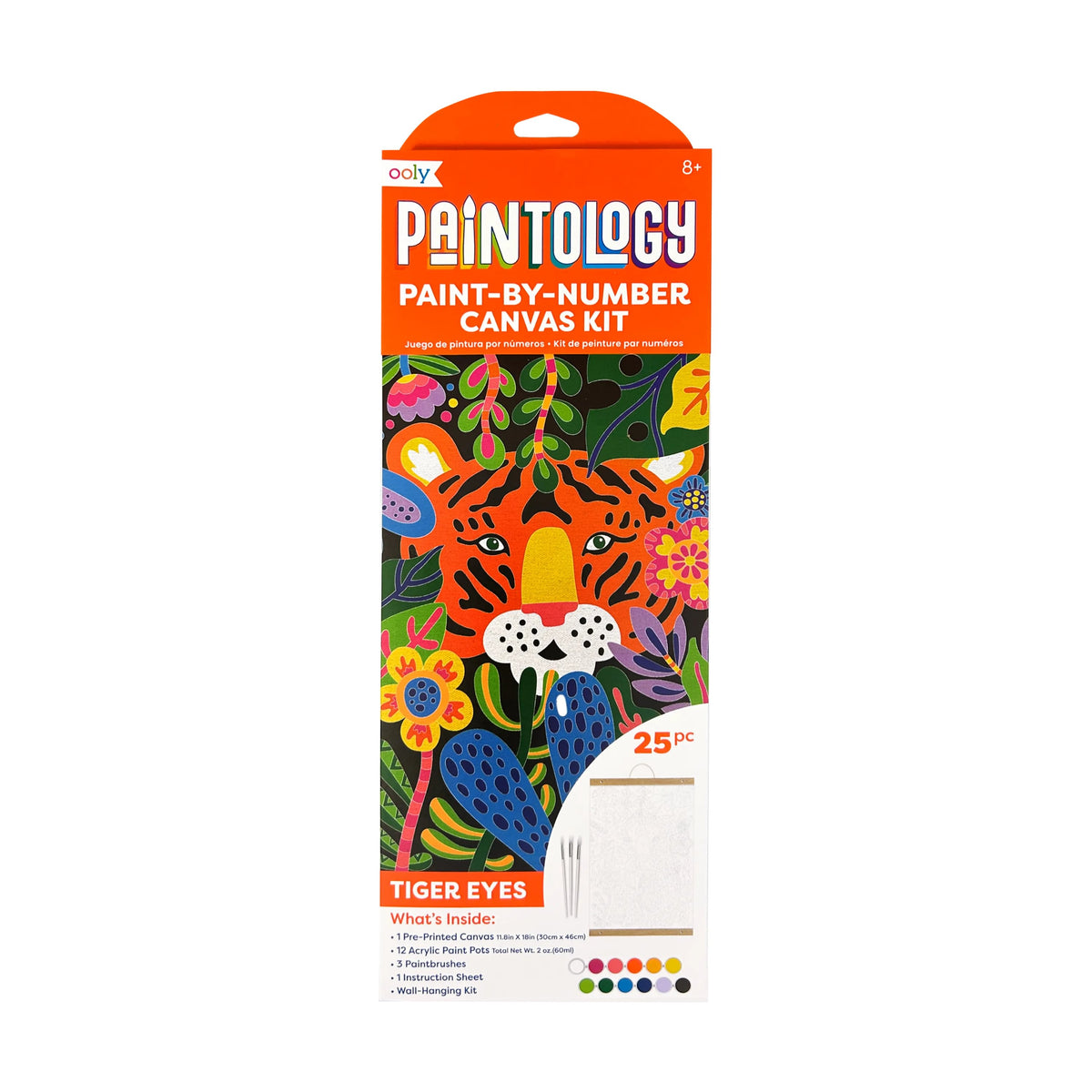 Ooly Paintology Paint By Number Canvas Kit Tiger Eyes 25 Pc