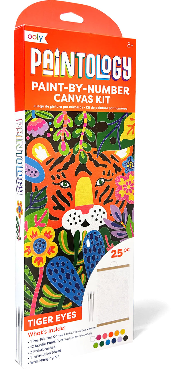 Ooly Paintology Paint By Number Canvas Kit Tiger Eyes 25 Pc