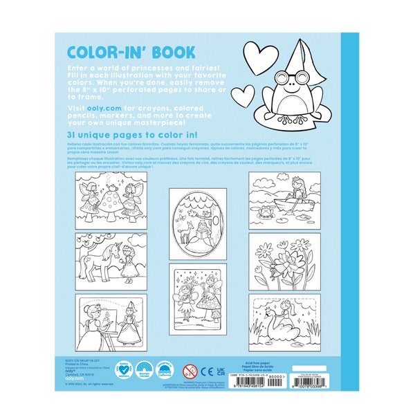 Ooly Color In Book : Princess & Fairies 8 X 10