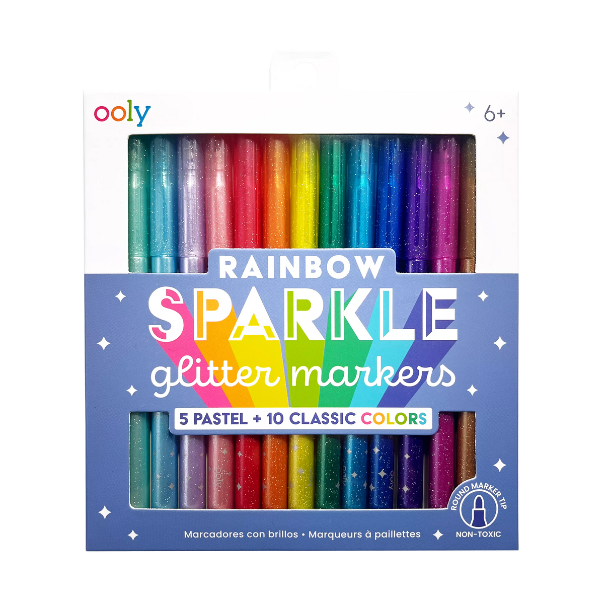 Ooly Rainbow Sparkle Glitter Markers Set Of 15