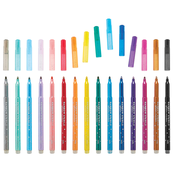 Ooly Rainbow Sparkle Glitter Markers Set Of 15