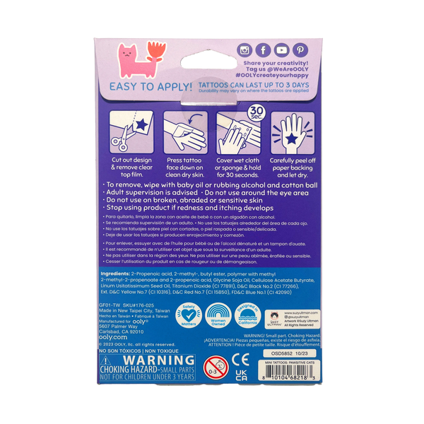 Ooly Mini Tattoo Palooza Temporary Tattoos X Suzy Pawsitive