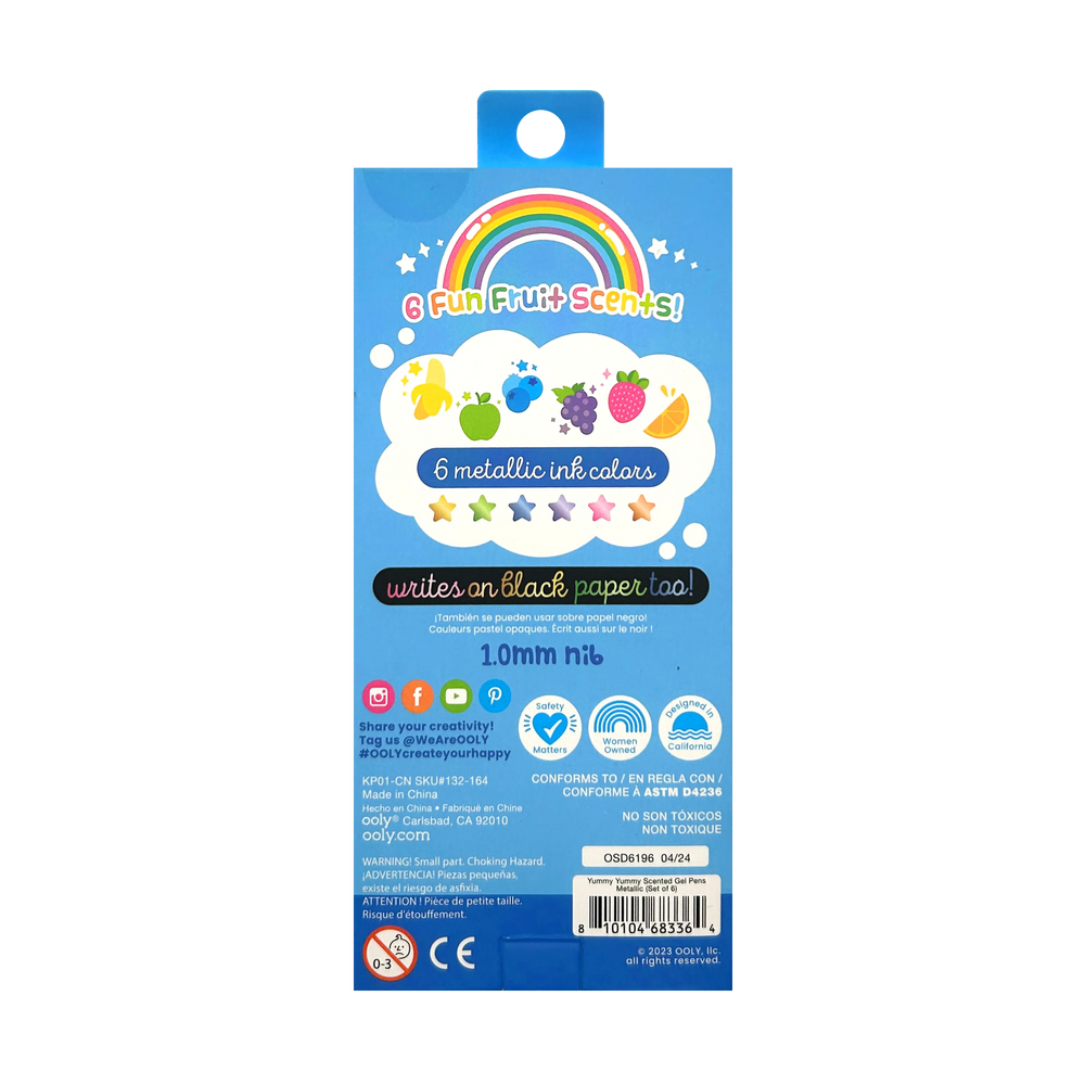 Ooly Yummy Yummy Scented Gel Pens Metallic Set Of 6