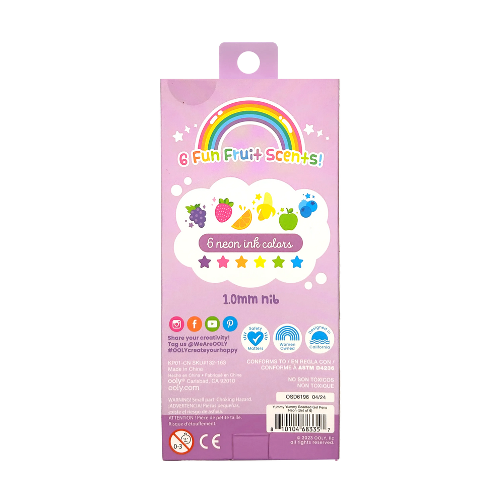 Ooly Yummy Yummy Scented Gel Pens Neon Set Of 6