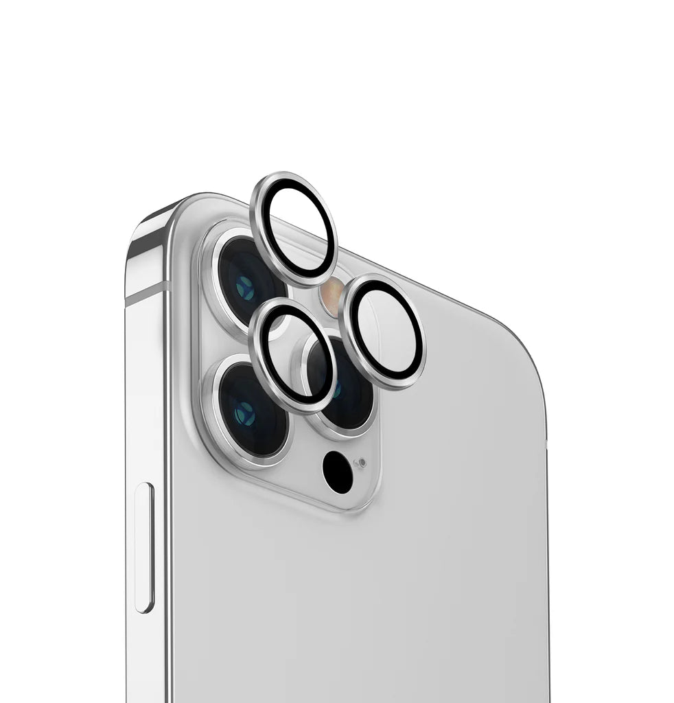 واقي عدسة الكاميرا الألومنيوم iPhone Pro 2023 بحجم 6.1 - فضي لامع من Uniq Optix