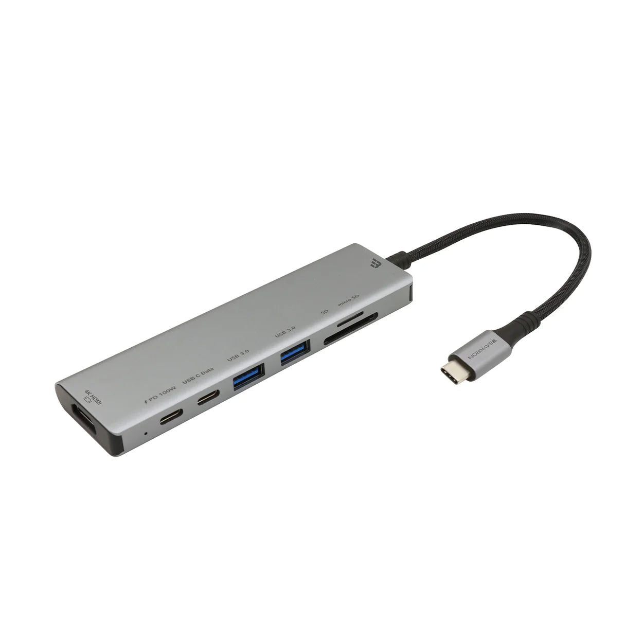 Baykron Usb-C Hub 7 in 1 with card reader, AND 100 W PD