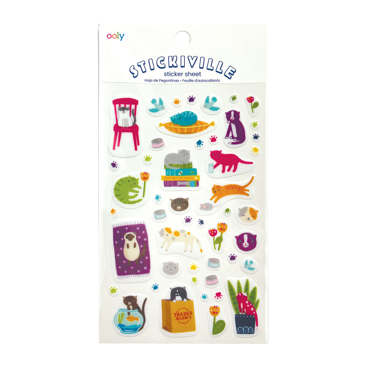 Ooly Stickiville Stickers: Quirky Cats Standard 1 Sheet