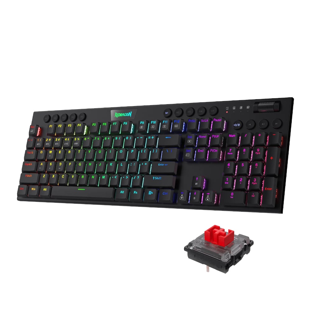 Redragon K618 PRO 3-Mode Wireless RGB Mechanical Keyboard