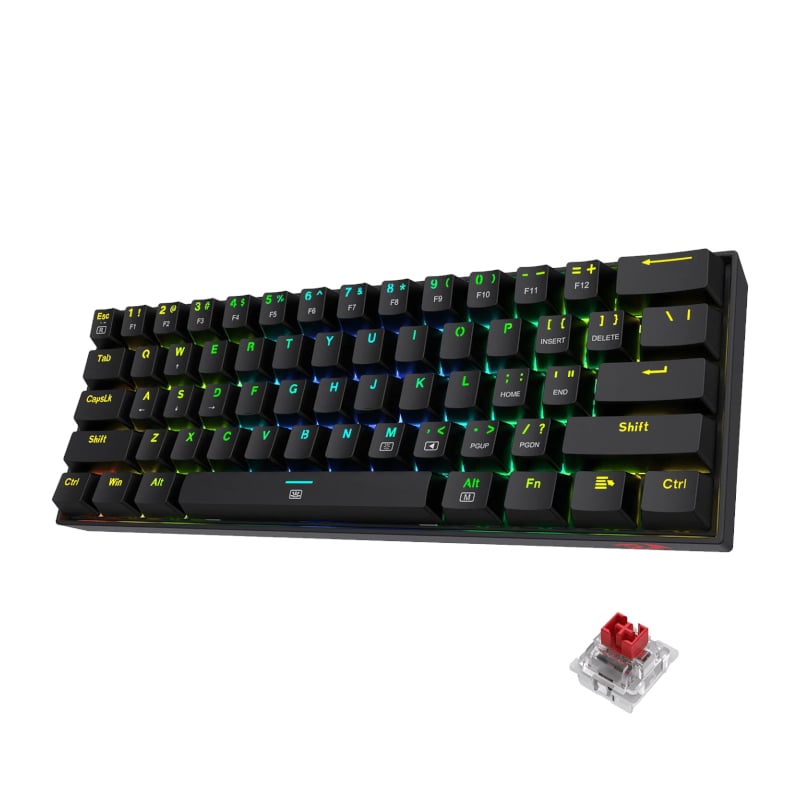Redragon Dragonborn RGB – Mechanical Gaming Keyboard – Network Switches – with Detachable USB Type-C Cable – Black (Black)