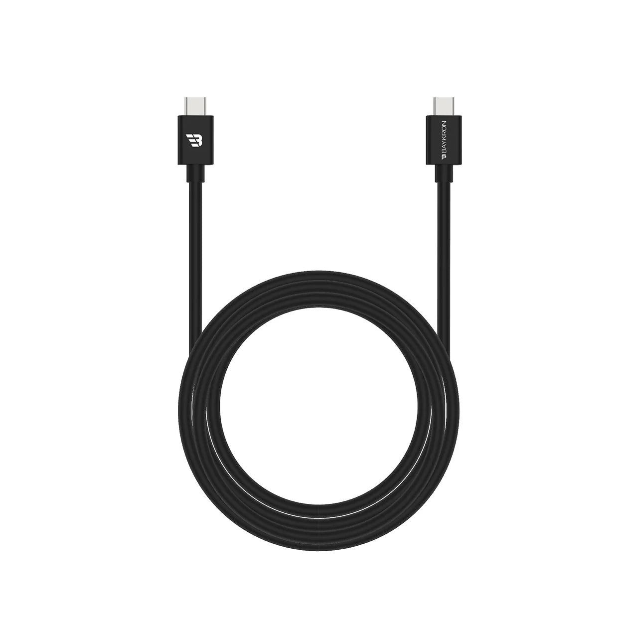 كابل USB نوع C إلى نوع C، 3 أمبير، 1.2 متر، TPU - أسود