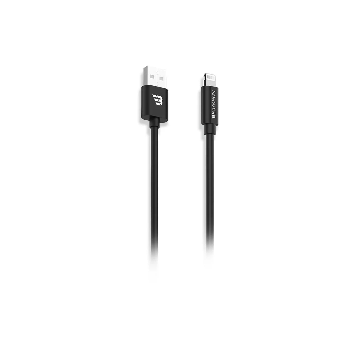 كابل USB-A إلى لايتنينج، 3 أمبير، معتمد MFI، 1.2 متر، TPU - أسود