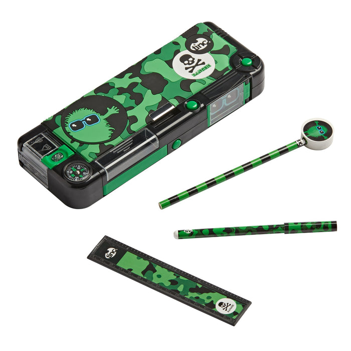 Tinc Hugga Camo 'Snap' Compartment Pencil Case (Filled)