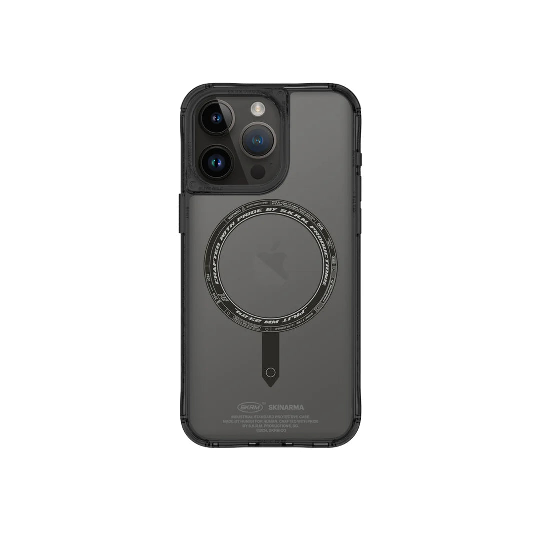 Skinarma iPhone 15 Pro 6.1 saido mag-charge + kado magnetic cardholder (bundle pack) Black