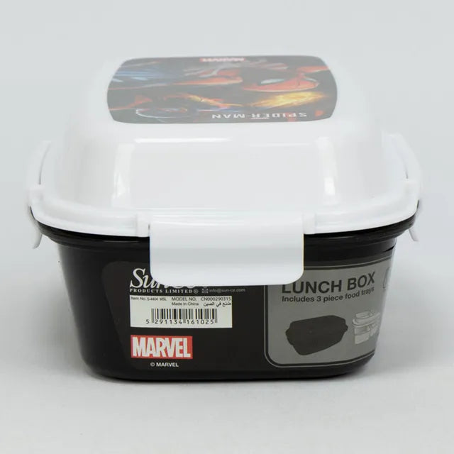 Marvel Spider Man Lunch Box With 4 Clip & 4 Trays