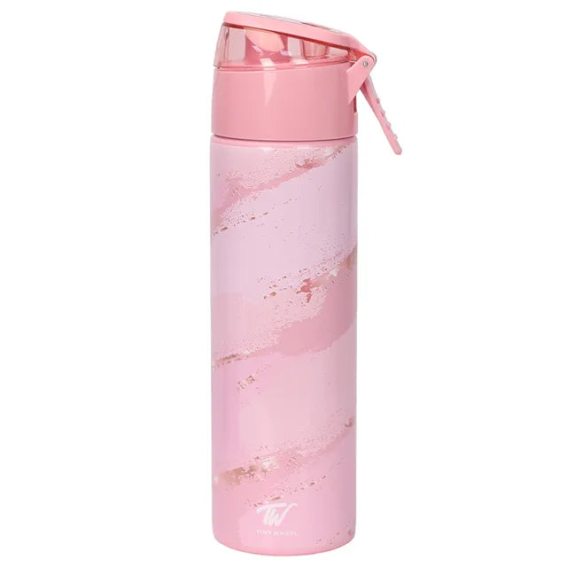 Seamles-pink Spray Stainless Steel Bottle 600ml