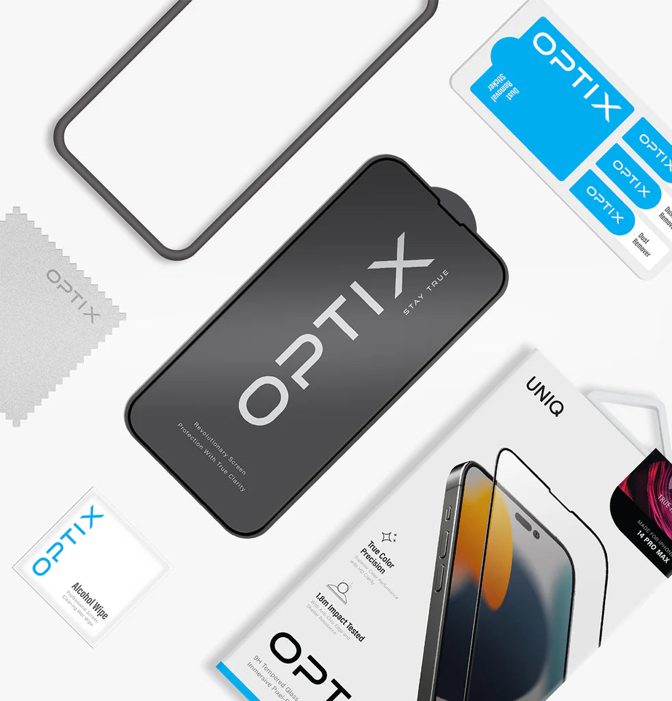 واقي شاشة زجاجي شفاف لـ iPhone 14 من Uniq Optix