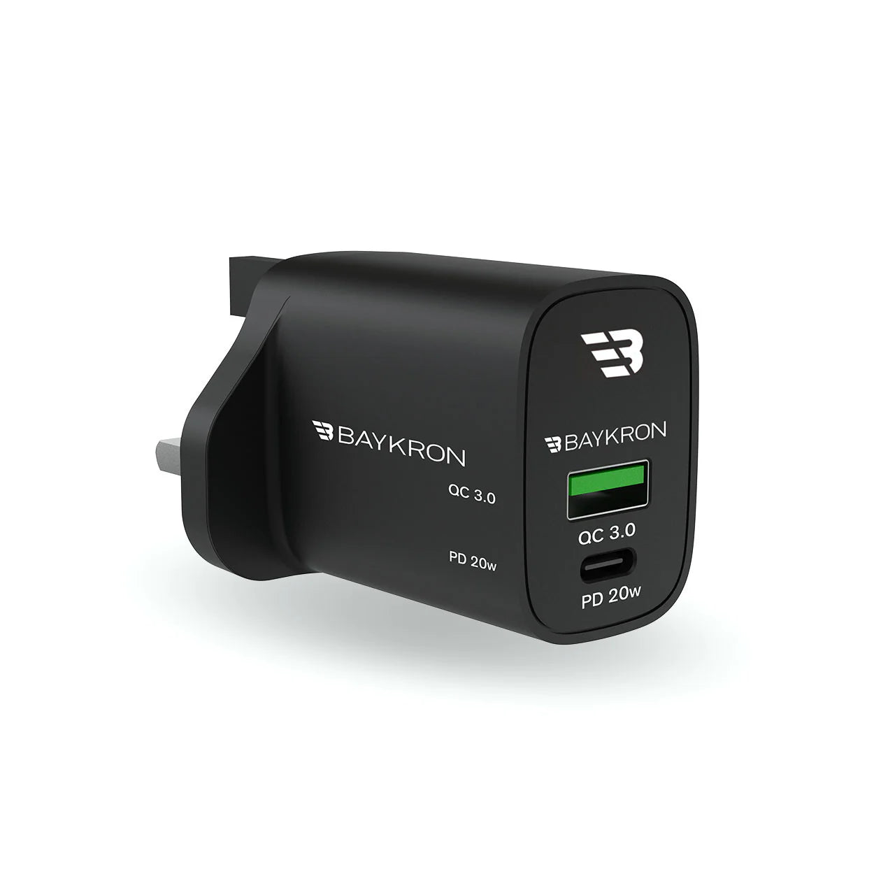 36W Fast Charging Dual Port Wall Charger Type-C™ 20W ,UK,BLK