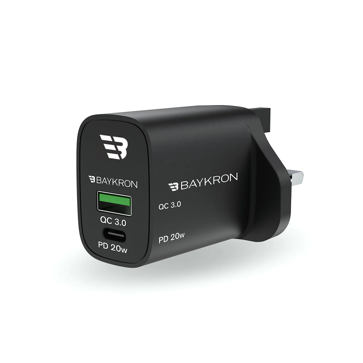 36W Fast Charging Dual Port Wall Charger Type-C™ 20W ,UK,BLK