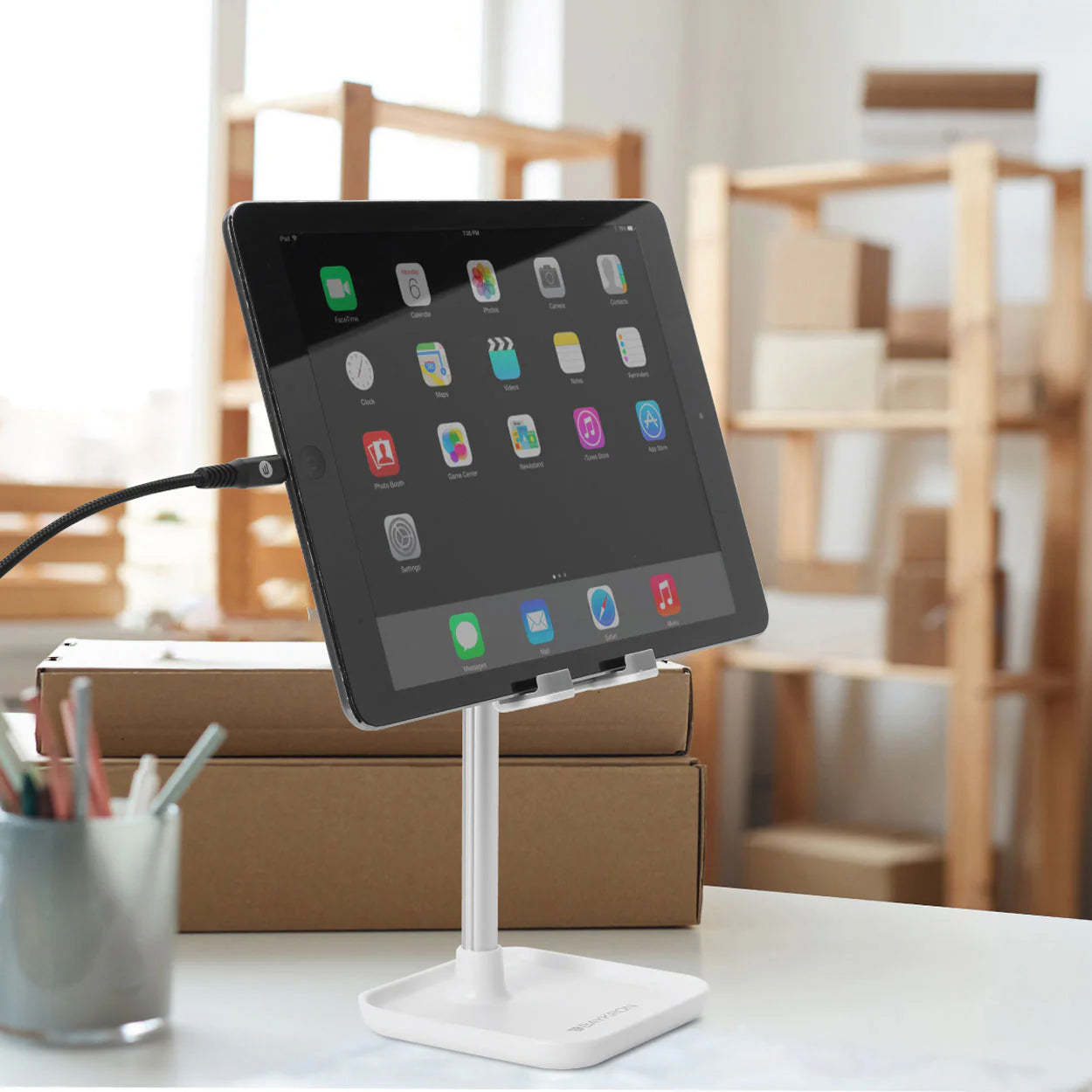 Baykron Mobile/ Tablet Portabble Stand White  color