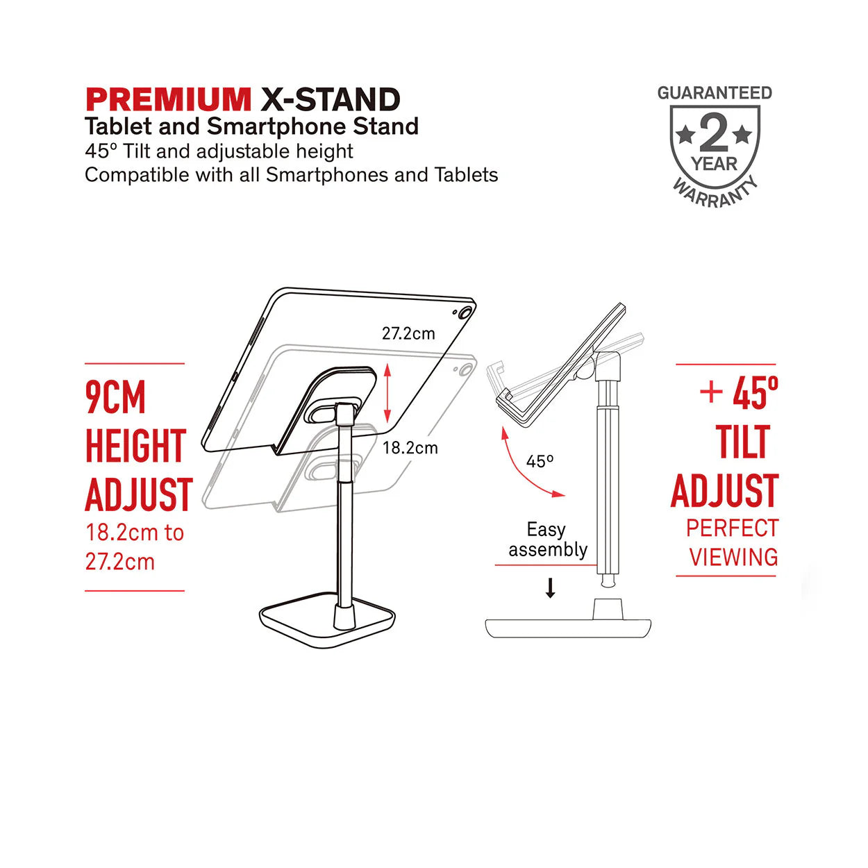 Baykron Mobile/ Tablet Portabble Stand White  color