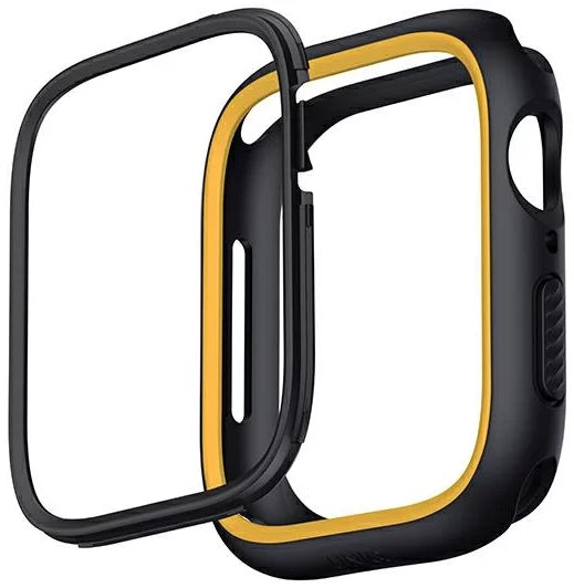 UNIQ MODUO APPLE WATCH CASE WITH INTERCHANGEABLE PC BEZEL 41/40MM - MIDNIGHT BLACK/MUSTARD