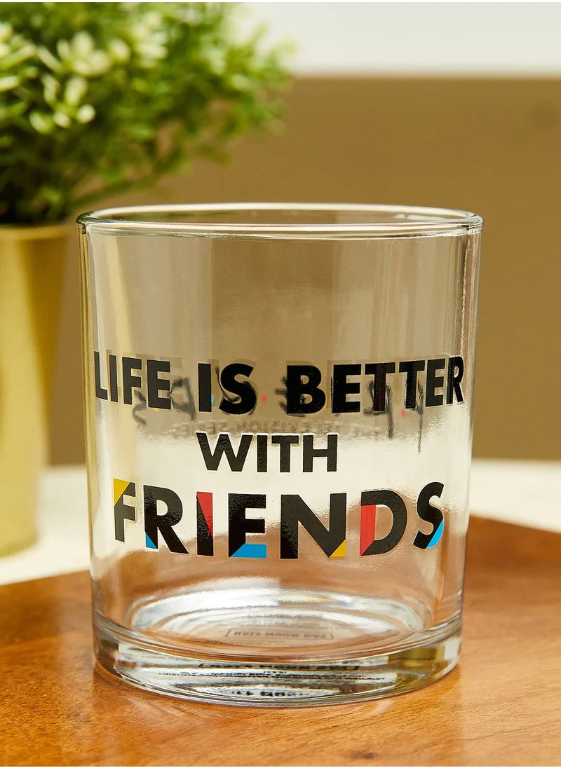 Halfmoon Bay Glass Tumbler Boxed 300Ml Friends Life Is Better