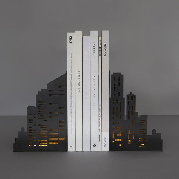 Balvi Bookend Skyline Black With Light